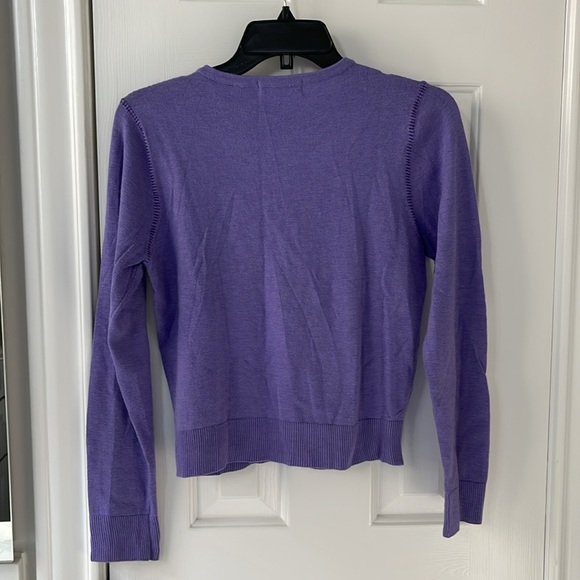 I.e. relaxed brand mixed media purple cardigan - Picture 5 of 5